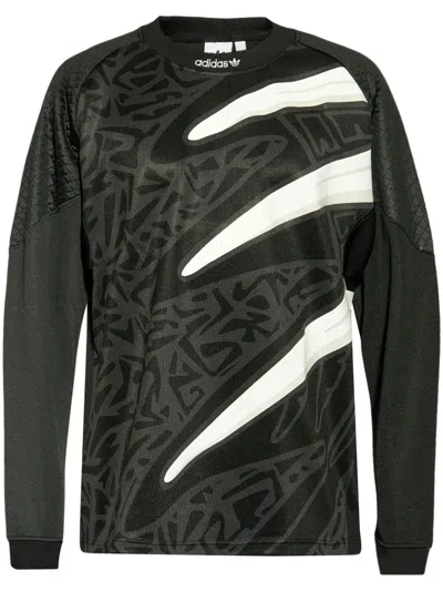 Adidas Originals Graphic-print Long-sleeve T-shirt In Black