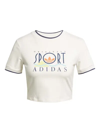Adidas Originals Graphic-print T-shirt In White