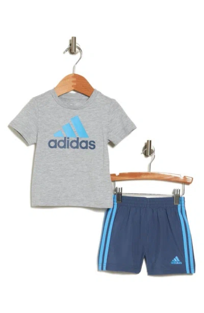 Adidas Originals Babies' Graphic T-shirt & Shorts Set In Gray