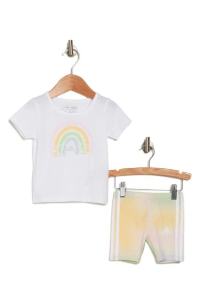 Adidas Originals Babies' Adidas Graphic T-shirt & Shorts Set In White