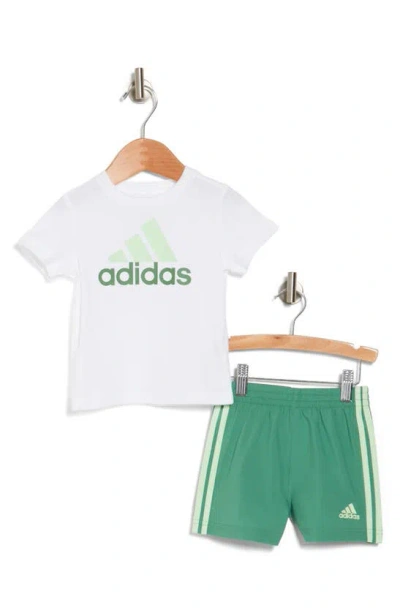Adidas Originals Babies' Adidas Graphic T-shirt & Shorts Set In White