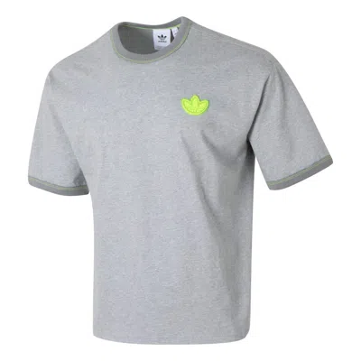Adidas Originals Graphic T-shirt Asia Sizing 'grey Green' In Gray