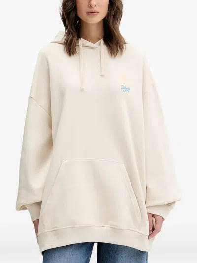 Adidas Originals Graphic-print Drawstring Hoodie In Neutral