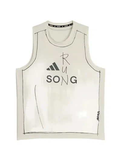 Adidas Originals Graphic-print Tank Top In Gray