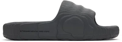 Adidas Originals Gray Adilette 22 Pool Slides In Grey Five / Grey Fiv