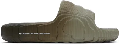 Adidas Originals Grey Adilette 22 Slides In Silver Pebble / Shad