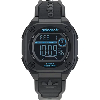 Adidas Originals Gray Synthetic Digital Watch In Blue