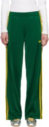 Adidas Originals Green Adicolor Classic Firebird Loose Track Pants In Collegiate Green/yel