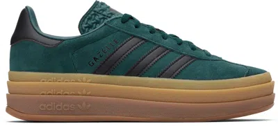 Adidas Originals Gazelle Bold Stripe Platform Sneakers In Green