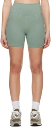 Adidas Originals Green Studio Shorts In Silver Green