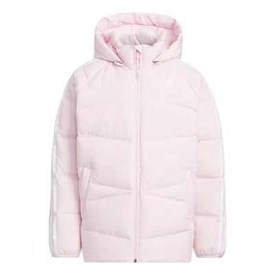 Adidas Originals (gs) Adidas 3-stripes Hooded Down Jacket 'pink'
