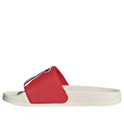 Adidas Originals (gs) Adidas Adilette Shower Logo Sandals 'pure Ruby White' In Multi