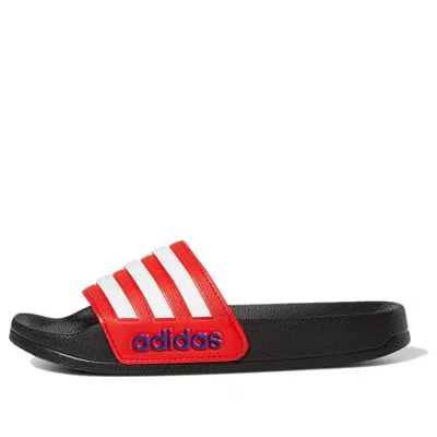 Adidas Originals (gs) Adidas Adilette Shower Slides J 'black Vivid Red'