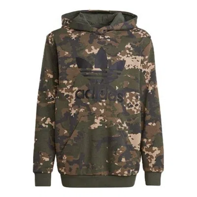 Adidas Originals (gs) Adidas Camo Hoodie 'brown' In Green