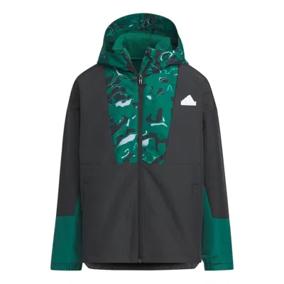 Adidas Originals (gs) Adidas City Escape Two-in-one Jacket 'black Green' In Multi