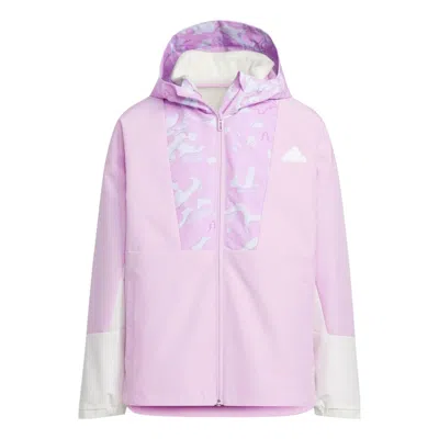 Adidas Originals (gs) Adidas City Escape Two-in-one Jacket 'pink White' In Purple