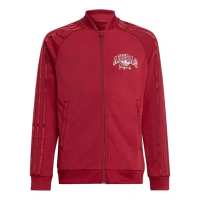Adidas Originals (gs) Adidas Collegiate Graphic Pack Sst Track Top 'burgundy' In Red