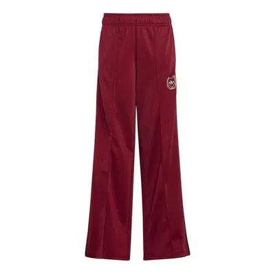 Adidas Originals (gs) Adidas Collegiate Graphic Pack Wide Leg Track Pants 'burgundy' In Red