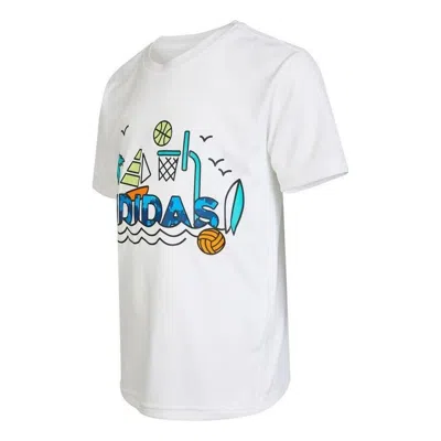 Adidas Originals (gs) Adidas Cotton Graphic T-shirt 'white Blue'