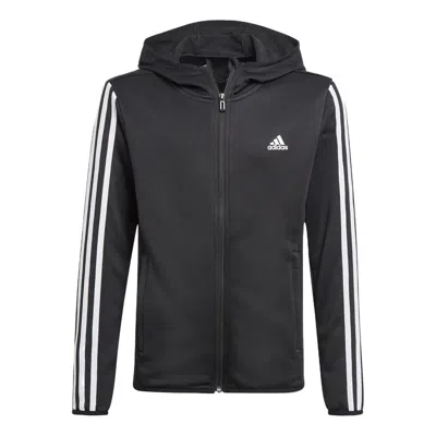 Adidas Originals (gs) Adidas Designed 2 Move 3-stripes Hoodie Asia Sizing 'black White'
