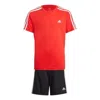 Adidas Originals (gs) Adidas Designed To Move T-shirt And Shorts Asia Sizing 'red Black'