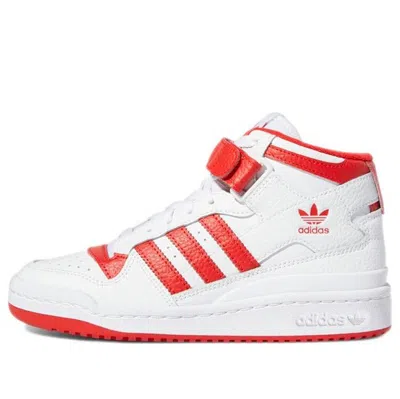 Adidas Originals (gs) Adidas Forum Mid J 'white Vivid Red'
