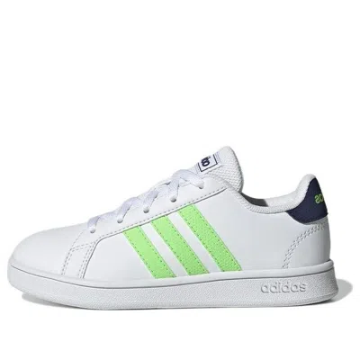 Adidas Originals (gs) Adidas Grand Court Base 'cloud White Solar Green' In Multi