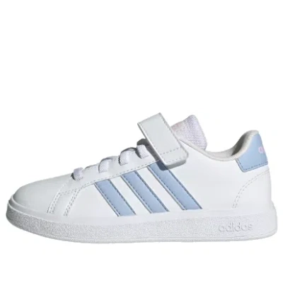 Adidas Originals (gs) Adidas Grand Court El Top Strap 'white Blue Dawn'