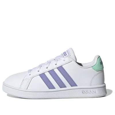 Adidas Originals (gs) Adidas Grand Court Tennin 'white Purple' In Multi