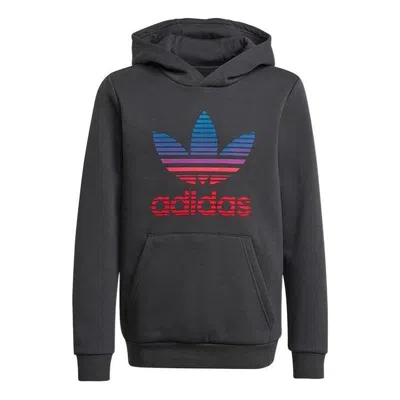 Adidas Originals (gs) Adidas Graphic Logo Print Hoodie 'black Red Blue'