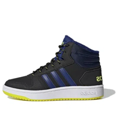 Adidas Originals (gs) Adidas Hoops 2.0 'black Blue Neon Yellow' In Multi