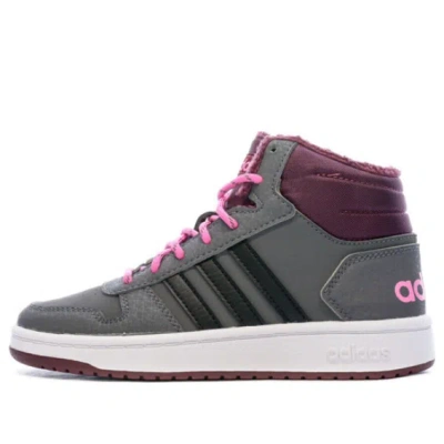 Adidas Originals (gs) Adidas Hoops 2.0 Mid 'grey Black Screaming Pink'
