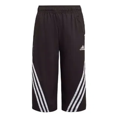 Adidas Originals (gs) Adidas Junior 3 Stripes Woven 3/4 Tracksuit Pants 'black White'
