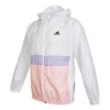 Adidas Originals (gs) Adidas Logo Windbreaker Jacket 'white Pink Purple' In Multi