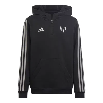Adidas Originals (gs) Adidas Messi Sweat Hoodie 'black White' In Blue