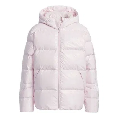 Adidas Originals (gs) Adidas Metallic Fabric Down Jacket 'pink' In White