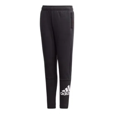 Adidas Originals (gs) Adidas Must Haves Winter Logo Sweatpants 'black White' In Blue