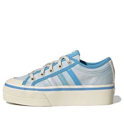 Adidas Originals (gs) Adidas Nizza Platform 'acid Wash - Almost Blue'