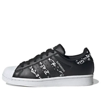 Adidas Originals (gs)  Superstar Shoes 'black White' In Multi