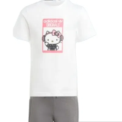 Adidas Originals (gs)  X Hello Kitty Short T-shirt Set Asia Sizing 'white Grey'