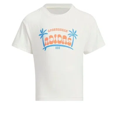 Adidas Originals (gs) Adidas Specific T-shirt Asia Sizing 'white Blue Orange'