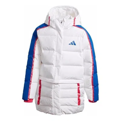 Adidas Originals (gs) Adidas Sportswear Fit Outdoor Hooded Puffer Jacket 'white Blue'