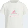 Adidas Originals (gs) Adidas Sportswear T-shirt Asia Sizing 'white Pink' In Neutral