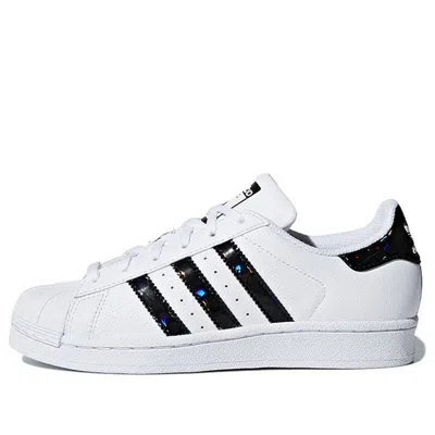 Adidas Originals (gs) Adidas Superstar J 'holograph' In White