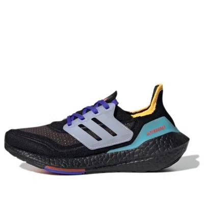 Adidas Originals (gs) Adidas Ultraboost 21 J 'black Pulse Aqua' In Multi