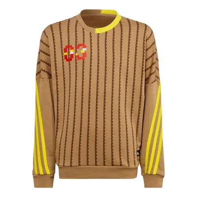 Adidas Originals (gs) Adidas X Classic Lego Crewneck Sweatshirt 'tan Yellow' In Brown