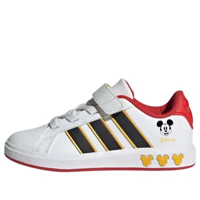Adidas Originals (gs) Adidas X Disney Mickey Mouse Grand Court 'cloud White Black' In Multi