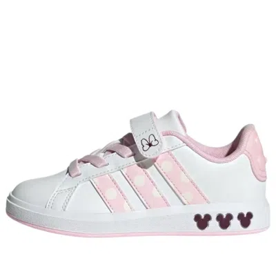 Adidas Originals (gs) Adidas X Disney Minnie Mouse Grand Court 'cloud White Clear Pink' In Multi