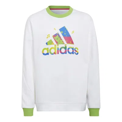 Adidas Originals (gs) Adidas X Lego Vidiyo Crewneck Sweatshirt 'white Green Pink'