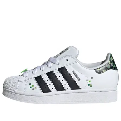 Adidas Originals (gs) Adidas X Minecraft Superstar Creepers 'white Core Black'